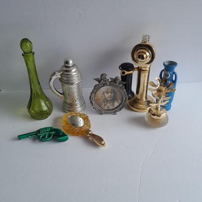 Avon collectible bottles, Item's you would find on a vanity. Mirror, vase, flower and more