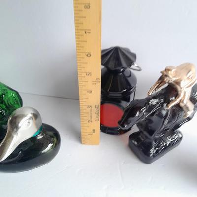 Western Avon collectible bottles Fish, Cowboy, Lantern, Hunting dog and duck