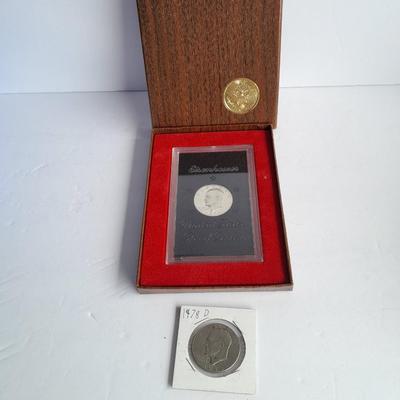 Eisenhower United States Proof Dollar and 1978 D Eisenhower Dollar Coin