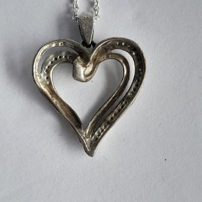. 925 Sterling silver Heart pendant with Locket and chain