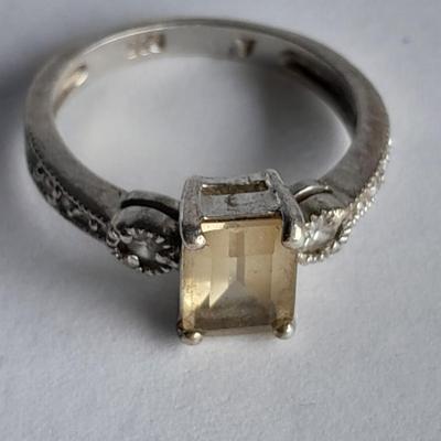 .925 Sterling silver rings double snakes and gemstone