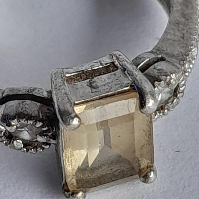 .925 Sterling silver rings double snakes and gemstone