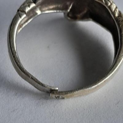 .925 Sterling silver rings double snakes and gemstone