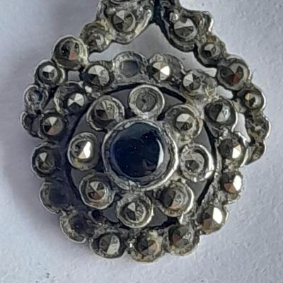 Sterling Silver .925 Men's ring, pendant .925 marked and small set gemstone .925 marked.