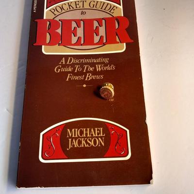 Michael Jackson Pocket Guide to Beer with Adolph Coors Twist cap hat pin