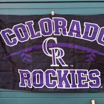 Colorado Rockies 3' x 5' Flag and a Colorado Rockies poster