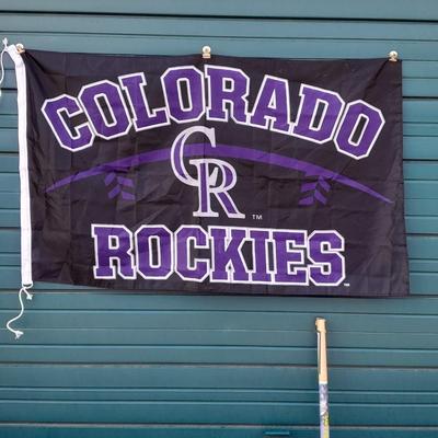 Colorado Rockies 3' x 5' Flag and a Colorado Rockies poster