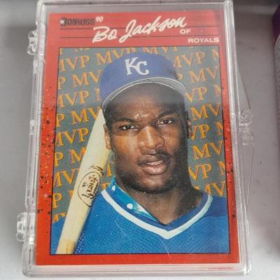 Three Bo Jackson sports posters and Baseball trading cards