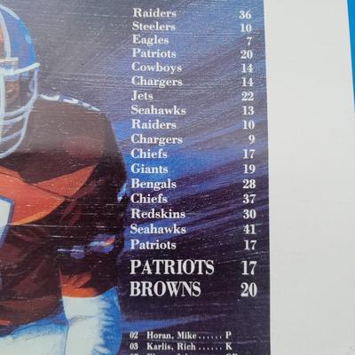 Football trading cards with Super Bowl XXI Poster and Dunn Deal Warrick Dunn poster