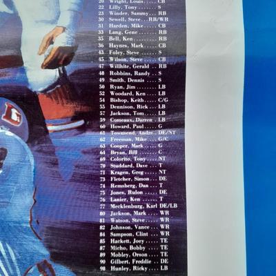 Football trading cards with Super Bowl XXI Poster and Dunn Deal Warrick Dunn poster