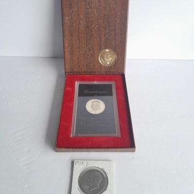 Eisenhower United States Proof Dollar and 1978 D Eisenhower Dollar Coin