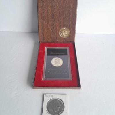 Eisenhower United States Proof Dollar and 1978 D Eisenhower Dollar Coin