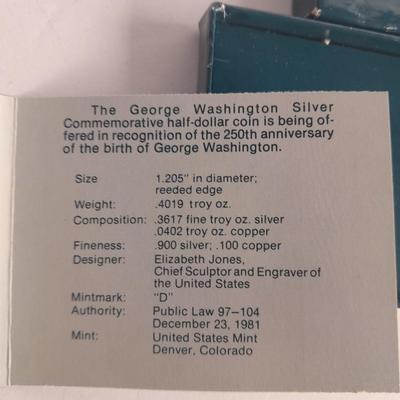 1981 & 1982 George Washington Commemorative Proof Silver Half Dollar sets