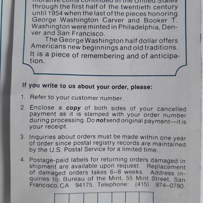 1981 & 1982 George Washington Commemorative Proof Silver Half Dollar sets