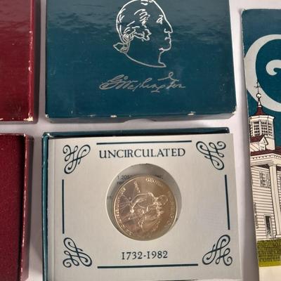 1981 & 1982 George Washington Commemorative Proof Silver Half Dollar sets