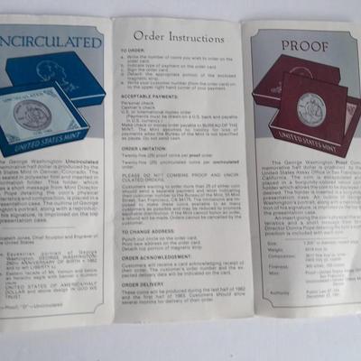 1981 & 1982 George Washington Commemorative Proof Silver Half Dollar sets