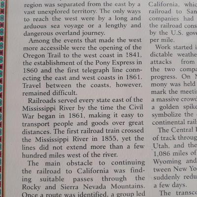 Commemorative 1930 The Transcontinental Railroad Buffalo Nickel and 3 cent stamp Collectors card