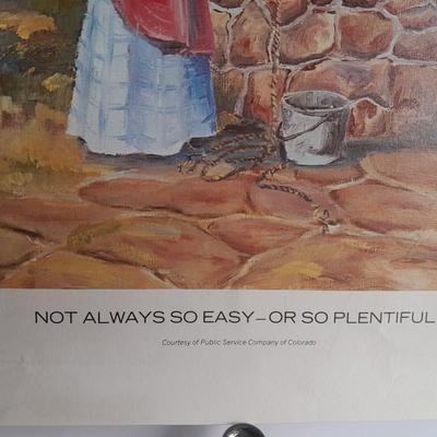 Three Prints Fox, Eagle, and Woman at well Courtesy of Public service Company of Colorado