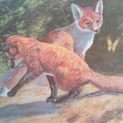 Three Prints Fox, Eagle, and Woman at well Courtesy of Public service Company of Colorado