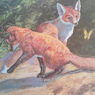 Three Prints Fox, Eagle, and Woman at well Courtesy of Public service Company of Colorado