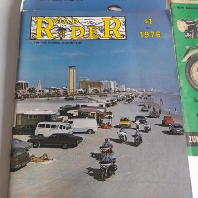 Vintage Collectible 70's Road Rider magazines, 1956 Cycle Magazine, and 1955 American Motorcycle Magazine