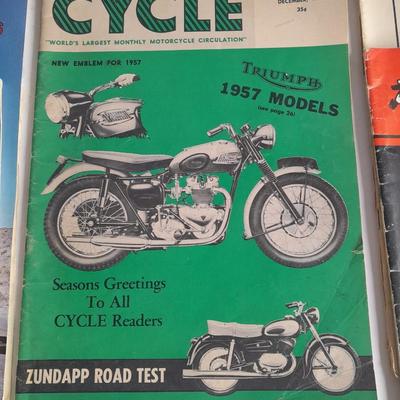 Vintage Collectible 70's Road Rider magazines, 1956 Cycle Magazine, and 1955 American Motorcycle Magazine