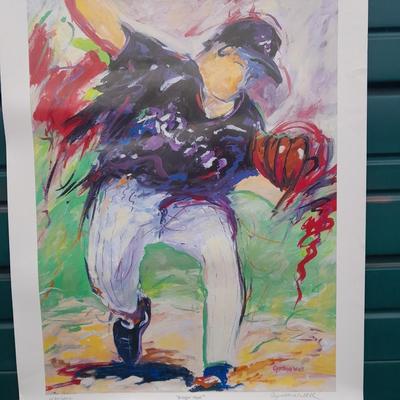 BASEBALL POSTERS Rockies "Bringin' Heat" HAND SIGNED AND NUMBERED and To Barry from Lefty
