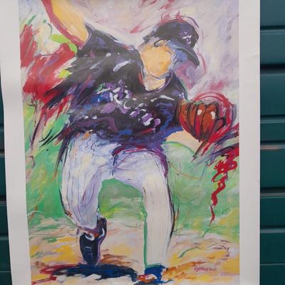 BASEBALL POSTERS Rockies "Bringin' Heat" HAND SIGNED AND NUMBERED and To Barry from Lefty