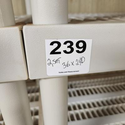 2 sets of Shelving 5 shelves per unit 36