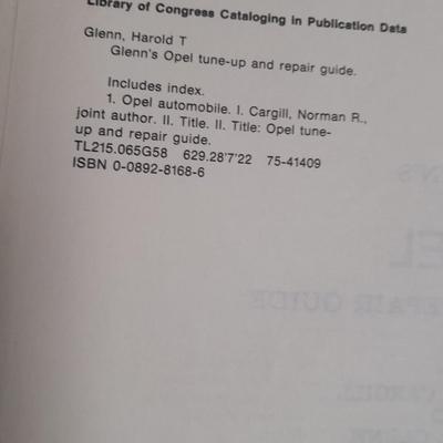 Glenn's OPEL easy to follow TUNE-UP and Repair Guide 1966-1975 & Holley Carburetors h.p.books