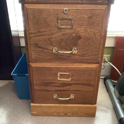 2-drawer wooden filing cabinet