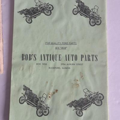 1978 Ford Thunderbird manual, Bob's Antique Auto parts book, Antique Ford Manual and sports cars cards