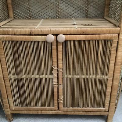 WIcker Domed Etagere with 3 shelves