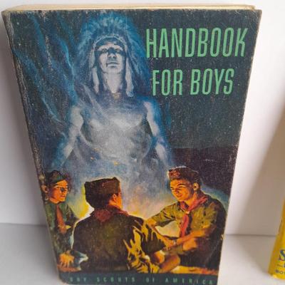 Boy Scouts / Cub scouts of America vest, canteen, and books