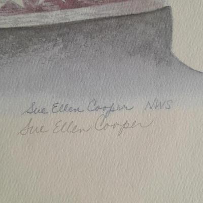 Signed and Numbered Watercolor Carousel Horse Sue Ellen Cooper