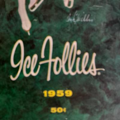 Vintage Swimsuit dropping pen, seduction book, and 1959 Ice Follies program booklet