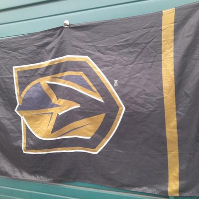 Two flags, BUCKS and Station Casino flag