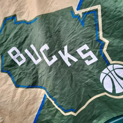 Two flags, BUCKS and Station Casino flag