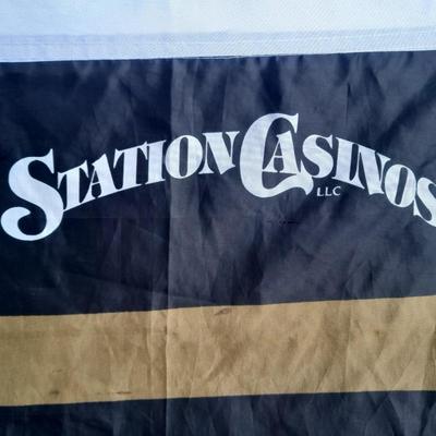 Two flags, BUCKS and Station Casino flag
