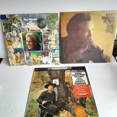Three Marty Robins Vinyl LP 12" Record Albums in great condition!