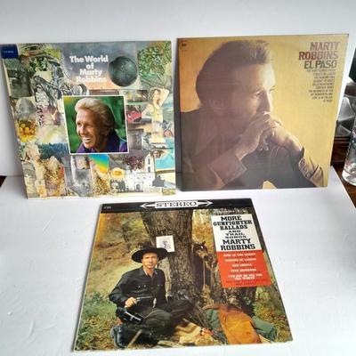 Three Marty Robins Vinyl LP 12" Record Albums in great condition!