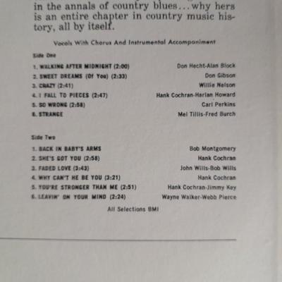 Three Patsy Cline Vinyl LP 12" Record Albums in great condition!