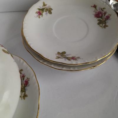 Vintage JAPAN rose Chinaware Dishes with Gold trim