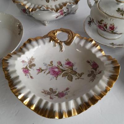 Vintage JAPAN rose Chinaware Dishes with Gold trim