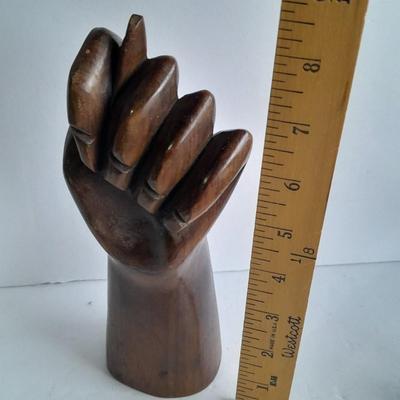 Vintage French left-hand solid hardwood wood sculpture