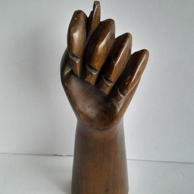 Vintage French left-hand solid hardwood wood sculpture