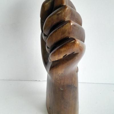Vintage French left-hand solid hardwood wood sculpture