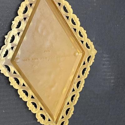 Set of 4 Homco Diamond Shaped Floral Wall Plaques