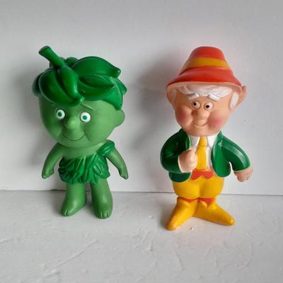 Vintage Sprout Vinyl Doll Jolly Green Giant 1970s Sprout and Ernie Keebler Elf Vinyl Doll / figure