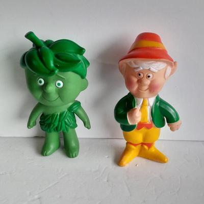 Vintage Sprout Vinyl Doll Jolly Green Giant 1970s Sprout and Ernie Keebler Elf Vinyl Doll / figure